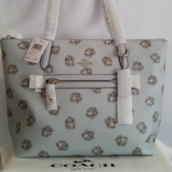 coach rose print taylor tote